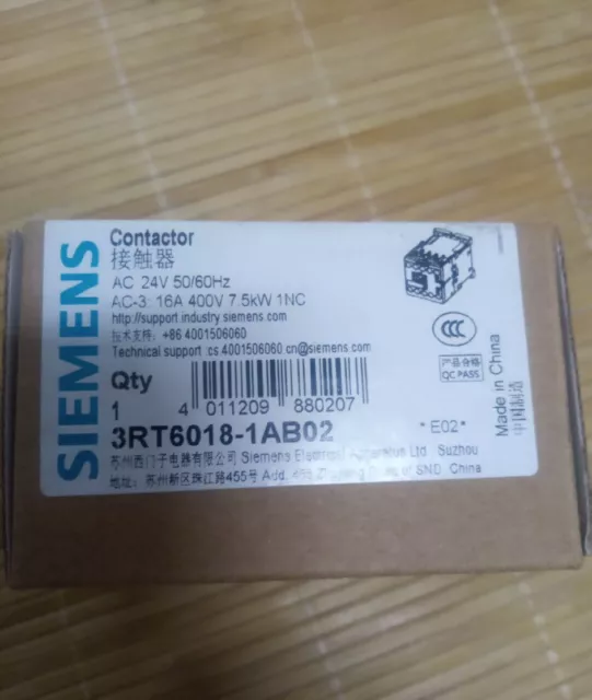 1PC New Siemens 3RT6018-1AB02 3RT60181AB02 Contactor AC24V In Box Brand