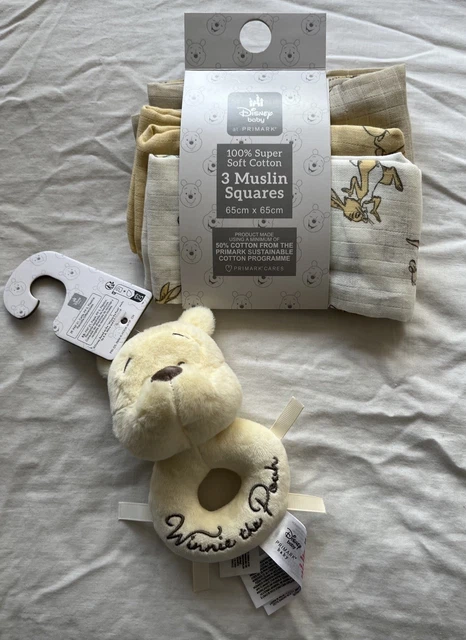 PRIMARK DISNEY WINNIE The Pooh Baby Muslin Squares Pack Cloths