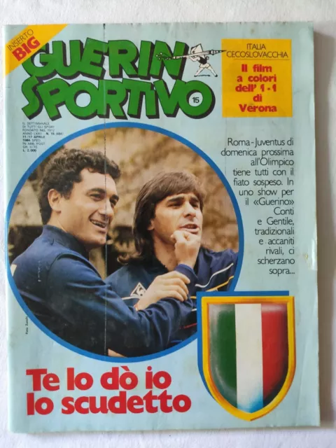 Guerin Sportivo 15-1984 Poster Lazio Film Del Campionato Inserto Nfl Bruno Conti