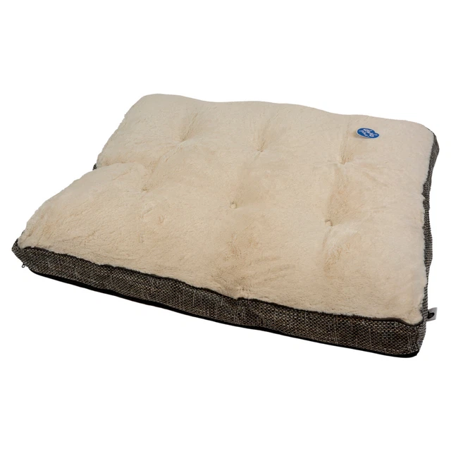 Duvo+ Coussin Polaire Ergo Rectangulaire Gris/Blanc pour Chats, Divers Tailles,