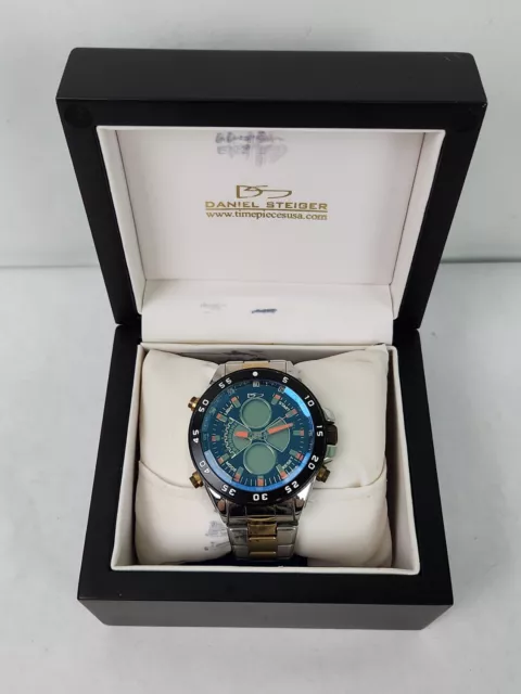Daniel Steiger Watch 9117T-M Stainless Steel Water Resistant Lazer Blue BY6