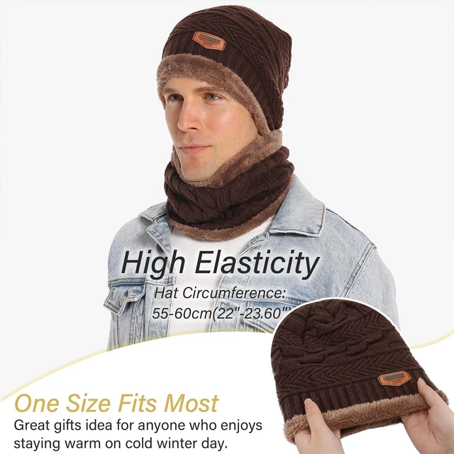 Gorro Para Hombre Gorros De Invierno Hombres Para El Frio Con Bufanda Punto new 2