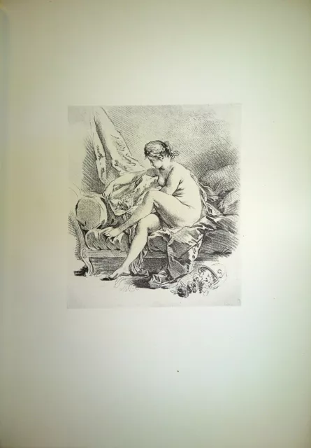 Gravure - ÉTUDE DE FEMME d'après un dessin de Boucher (GILLES DEMARTEAU)