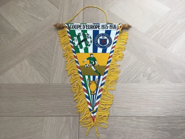 Fanion ASSE Saint-Etienne / Glasgow Rangers - Coupe D'Europe 1975-1976 - Vintage