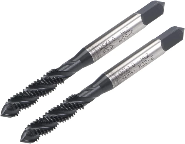 Uxcell M6 X 1.0 Spiral Flute Thread Tap, Metric Machine Threading Tap HSS Nitrid