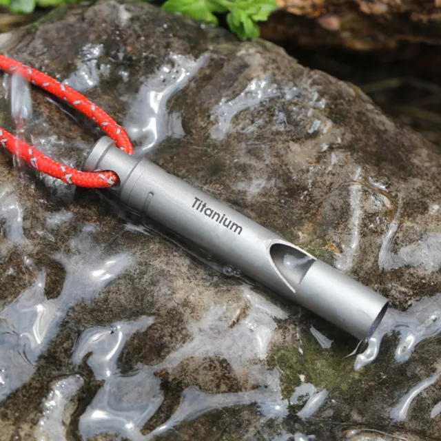 Titanium Emergency Whistle with Cord Outdoor Survival Camping Hiking