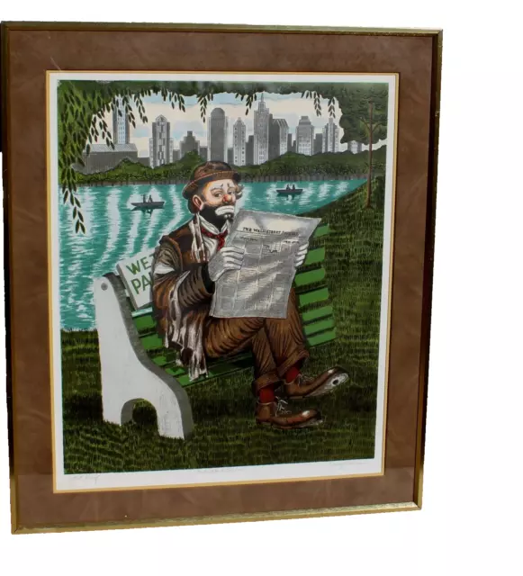 GEORGE CRIONAS Artist's Proof Clown Lithograph Central Park Tycoon