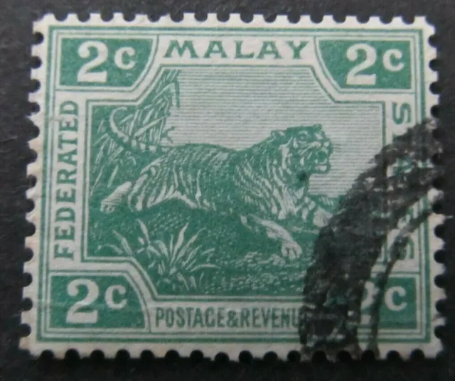 Malaysia Federated Malay States 1919 2c Green SG. 31 Fine Used 12304