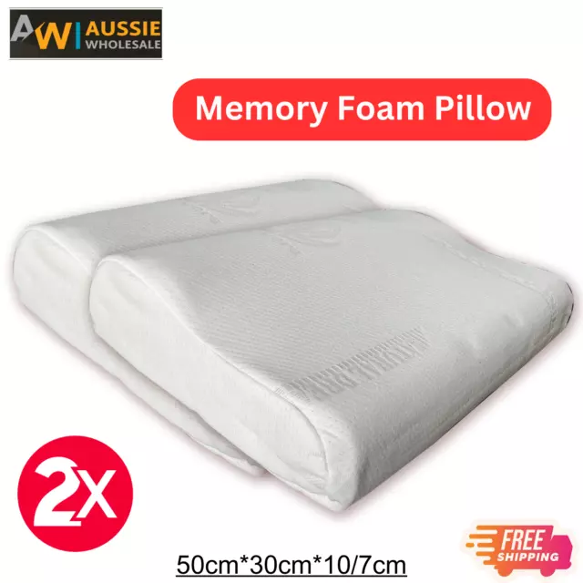 Luxurious Memory Foam Pillowfor Ultimate Comfort Neck 50cm x 30cm x 10/7cm