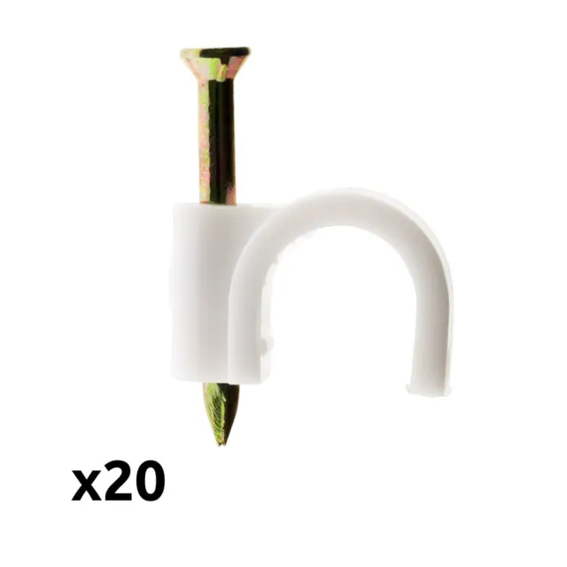 20 attaches plastiques Ø9 blanc - Zenitech