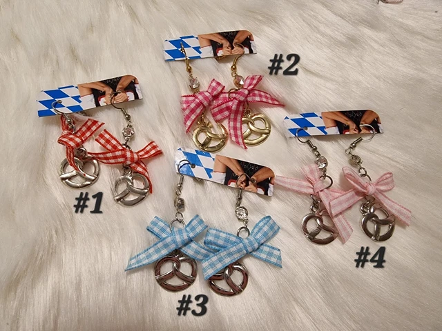 Orecchini Dirndl Brez'n Oktoberfest gioielli tradizionali Brezel Herzl orecchini pendenti