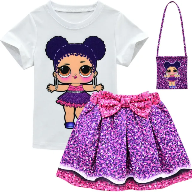 LOL Big Surprise Girl Doll 3pcs Outfits Set Dress+T-shirt+Bag Party Costume Gift