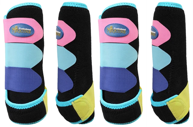 Horse  Medium Professional Equine 4 pack Sports Medicine Splint Boots 4139C