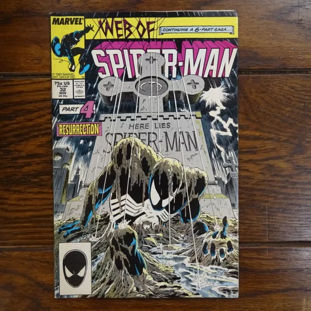 WEB of SPIDER-MAN Vol 1 #32 RESURRECTION Marvel Comic 1987 Mid Grade (C3)