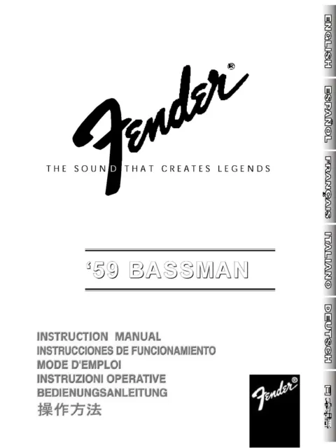 Bedienungsanleitung-Operating Instructions Guitar Amplifier Fender 59 Bassman