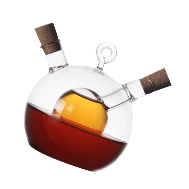 GLASS CONTAINERS FOR liquids Glass Cruets Oil Bottles 2in1 Oilwater