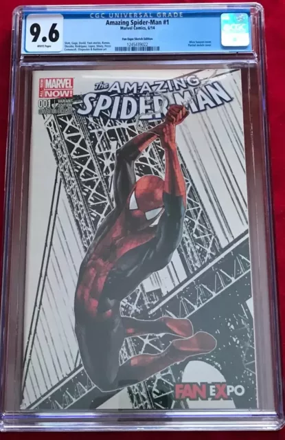 Amazing Spider-Man # 1 CGC 9.6 Fan Expo Sketch Variant Suayan 2014 Cindy Moon
