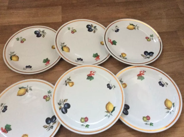 6 X Alfred Meakin Fruit Design (8.75") Plates - Freepost Uk