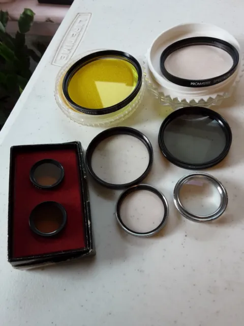 Camera Filters (lot includes 62mm, 55mm, 49mm, zeiss 0.2m, Type F, Walz 106 1A)
