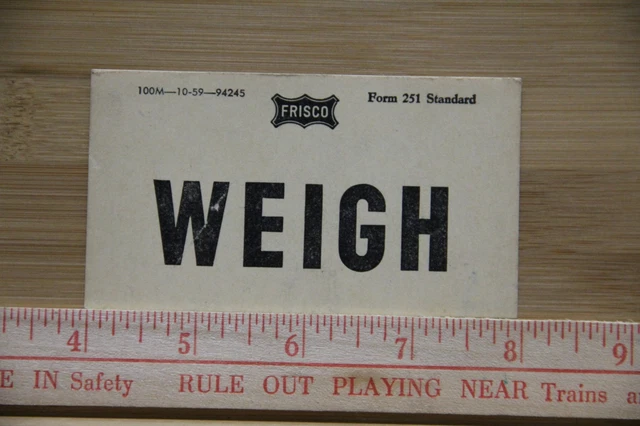 Frisco Railway Lines Railroad Train Form 251 Standard