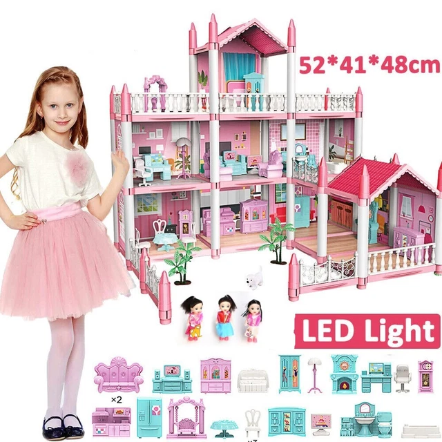5-Story Dream Doll House For Girls With 19 Rooms, Lights, Dolls