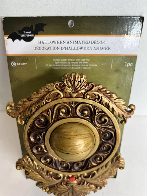 GEMMY EYEBALL DOORBELL Animated Halloween Spooky Sounds Animatronic