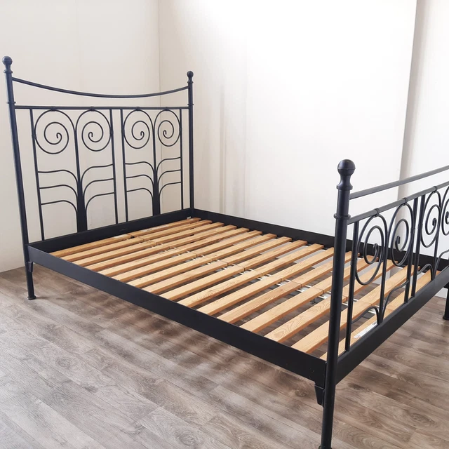 IKEA NORESUND black metal bed frame double. £40.00 PicClick UK