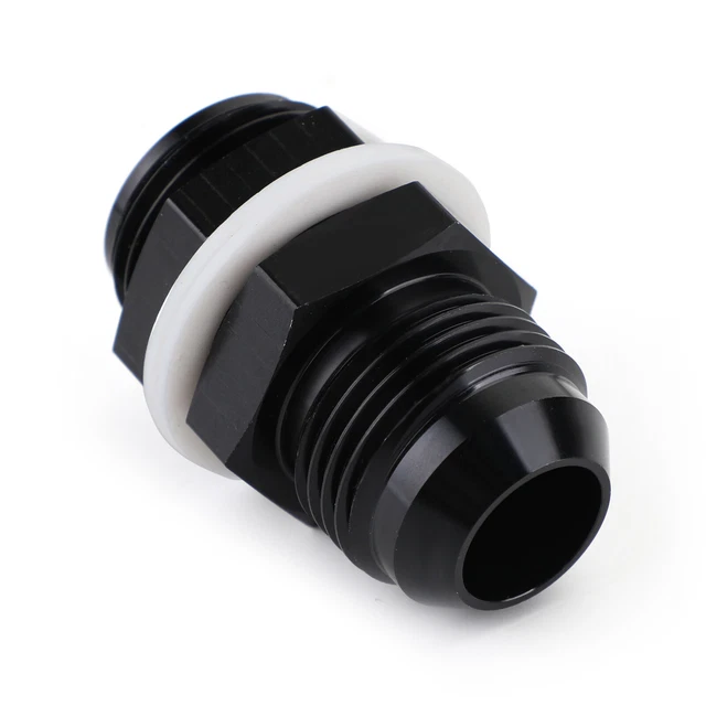 10 AN AN10 Flare Fuel Cell Bulkhead Fitting With Washer Black YU