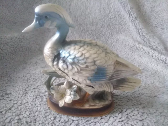 Beautiful Vintage Tilso Hand Painted Duck Ceramic Figurine Made In Japan