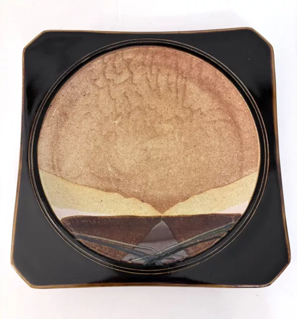 Rob Wiedmaier Abstract Landscape Studio Pottery Plate MCM Volcano Mountain