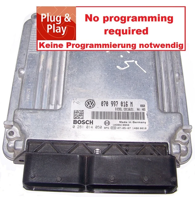 CONTROL UNIT VW T5 Transporter Bus Multivan 2,5l Tdi 130PS 070997016M ...