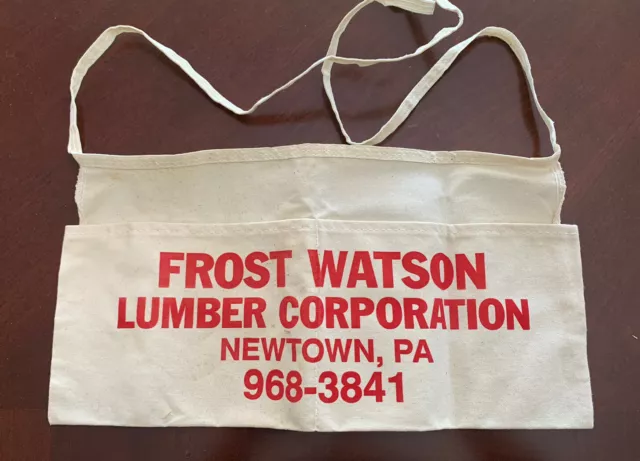 Frost Watson Lumber Co Newtown PA Vintage  Advertising Nail Apron Carpenter