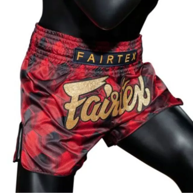 Shorts Fairtex Muay Thai Fight Kick Boxing Mma Tiger Red Size Xl Satin