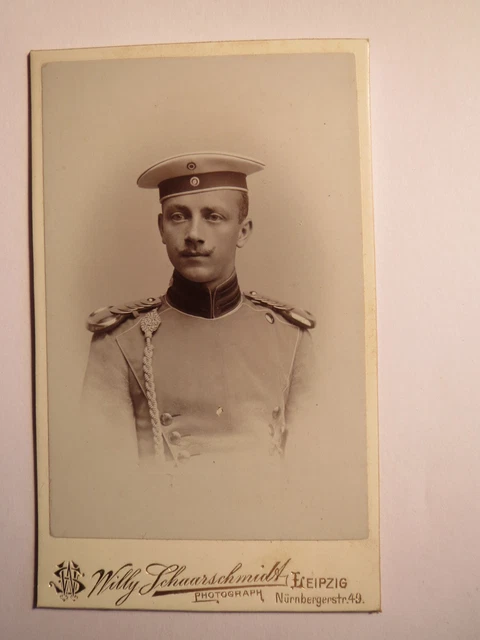 Leipzig - Soldat in Uniform mit Epauletten - Offizier ? / CDV