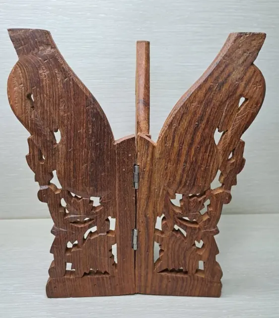Vintage Handcarved Wooden Plant Stand Carved Wood Butterfly Plant Stand Wood