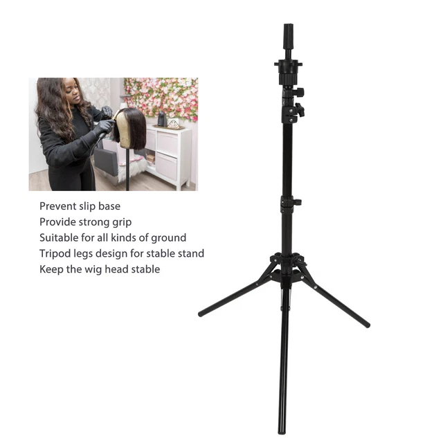 Mannequin Head Tripod Stand Aluminium Alloy Adjustable Wig Head Mold Hold Br Ecm