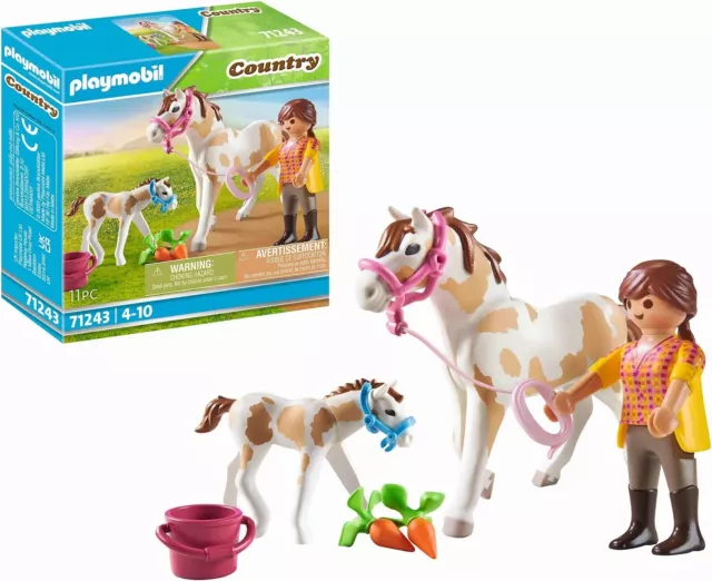 Playmobil 71243 Country Horse with Foal, Animals for the Riding Stable and farm,