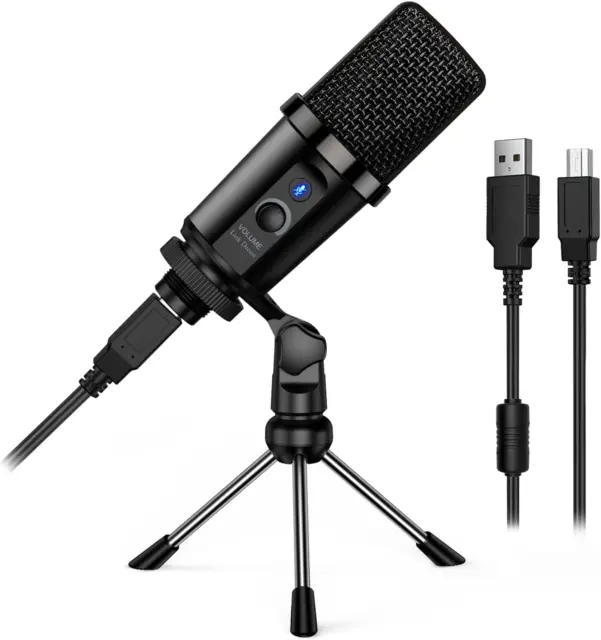 Microfono USB, Microfono PC Microfono Condensatore per Streaming, Podcasting, Ga