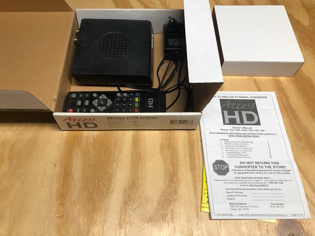Access HD Digital to Analog TV Converter w/ Dedicated Remote Control DTA1080D