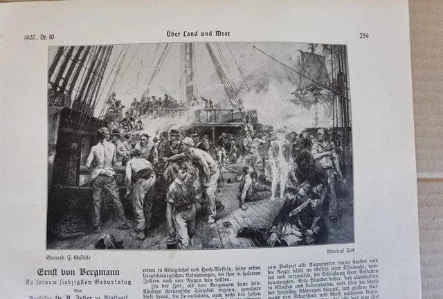 1907 Zeitungsdruck 259 Ernst von Bergmann Maler