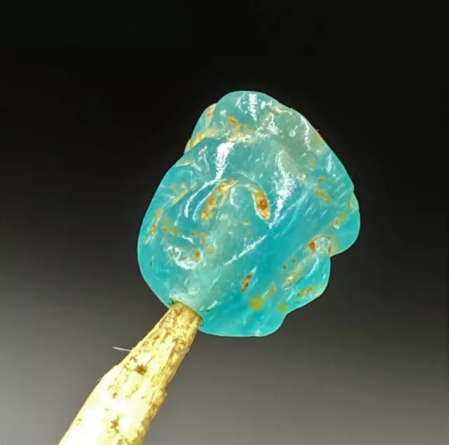 Ancient South East Asian Burmese Pagan Dynasty Antiquities Glass Amulet Old Bead