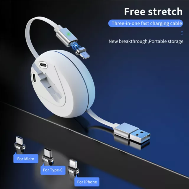 3 in 1 Multi Retractable Data Fast Charger Cable für iPhone Type C Micro USB iOS 2