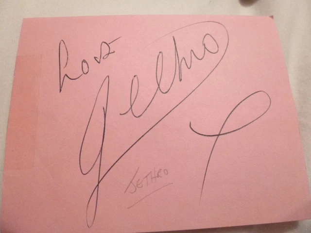 Cornwall comedian JETHRO & singer JULIE ROGERS hand signed page
