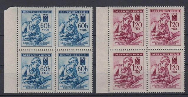Böhmen + Mähren 111-112 Seitenrand links Rotes Kreuz 60 H+ 40 H, 1,20 K+ 80 H**