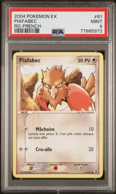 Carte Pokemon Piafabec 81/112 EX Rouge feu Vert Feuille PSA 9 ✨✨