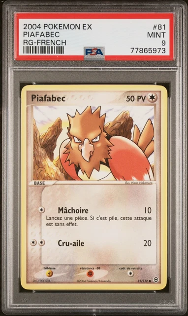 Carte Pokemon Piafabec 81/112 EX Rouge feu Vert Feuille PSA 9 ✨✨