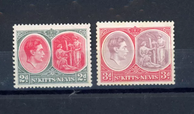 St Kitts & Nevis 1938 SG 71a and 73a both MLH STC £97