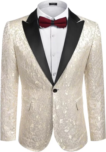 COOFANDY Mens Floral Blazer Suit Jacket Dinner Party Prom Wedding Stylish Tuxedo