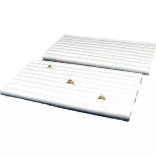2 Ring Tray White Faux Leather Jewelry Display Unit