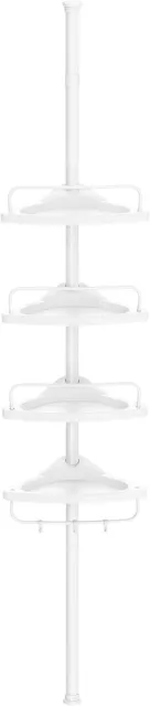 SONGMICS Shower Corner Shelf, 4-Tier Bathroom Shower Shelf, 85-305 cm Adjustable